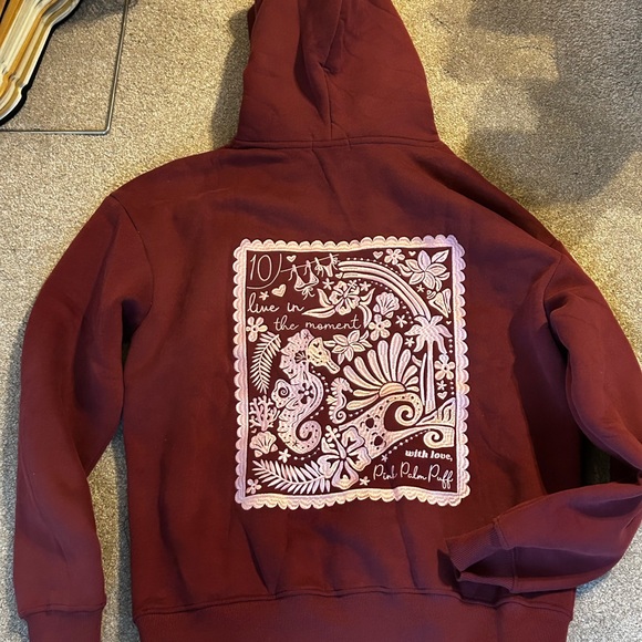 Pink Palm Puff Graphic hoodie - Picture 3 of 4